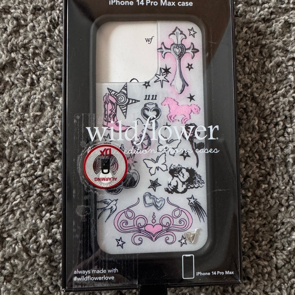 Wildflower iPhone 14 Pro Max Case - White and Pink Design
